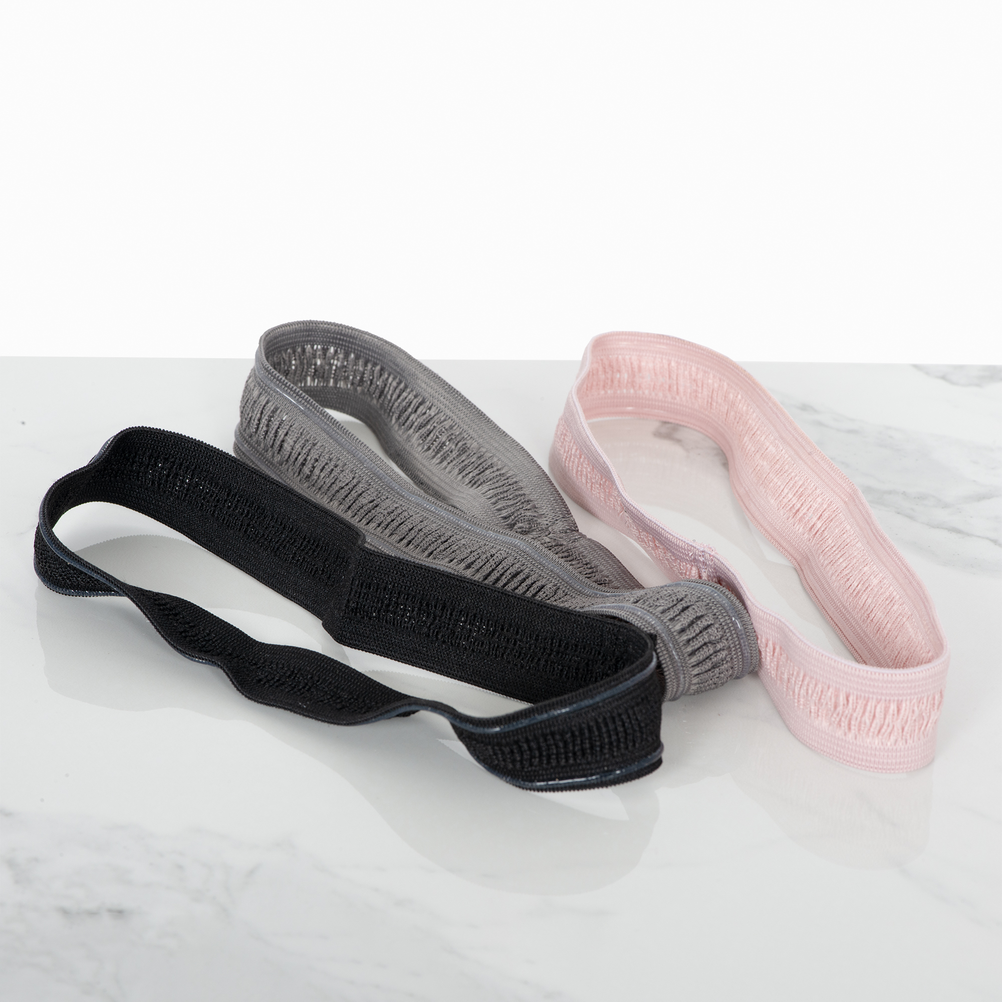 Scunci 3 Pack Ribbed Headwraps, No‑Slip Grip Soft Ribbed Hair Headbands