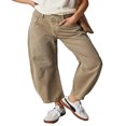 thumbnail image 1 of QJUHUNG Women  Loose Jeans Solid Color Mid-Rise Barrel Denim Pants, 1 of 7