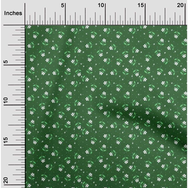 oneOone Polyester Lycra Green Fabric Florals Fabric For Sewing Printed Craft Fabric By The Yard 56 Inch Wide