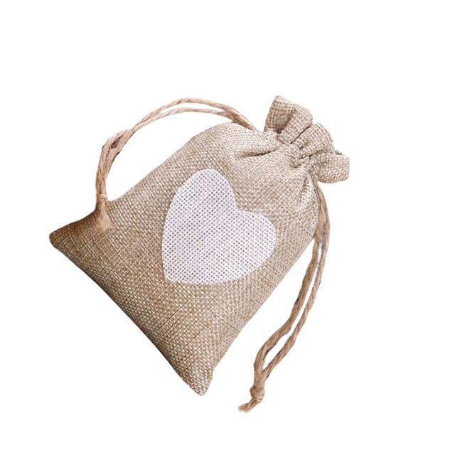 pitrice Bag Burlap Drawstring Gift Storage Packaging Organizer Ring Earrings Jewelry Reusable Fashionable Storing Holder White Gray