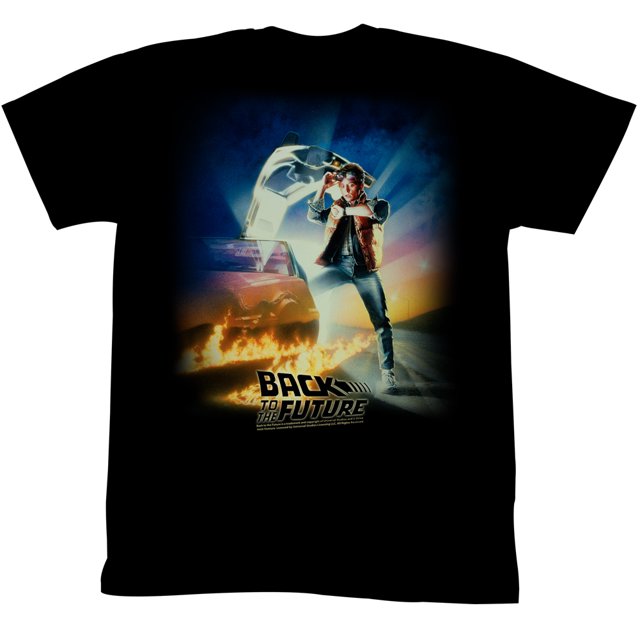 Back To The Future Movie Btf Poster Black Adult T-Shirt Tee