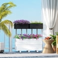 thumbnail image 2 of Outsunny Lot de 2 Bacs à Plantes de 20 Pouces pour Rambarde, Pots de Fleurs Suspendus, Noir, 2 of 9