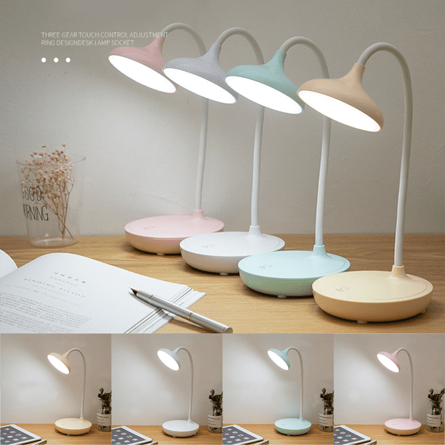 EIGTHTAIL Lampe de Bureau à DEL avec Ports USB Lampes de Bureau Tactiles pour Bureau à Domicile avec 3 Niveaux de Luminosité Lampe de Bureau avec Petite Veilleuse Lampe de Lecture Lampe de Table pour Chambre Chevet Étude (Bleu) par