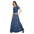 thumbnail image 2 of Moomaya Printed Two Piece Flared Skirt And Crop Top Rayon Ethnic Set For Girls, 2 of 6