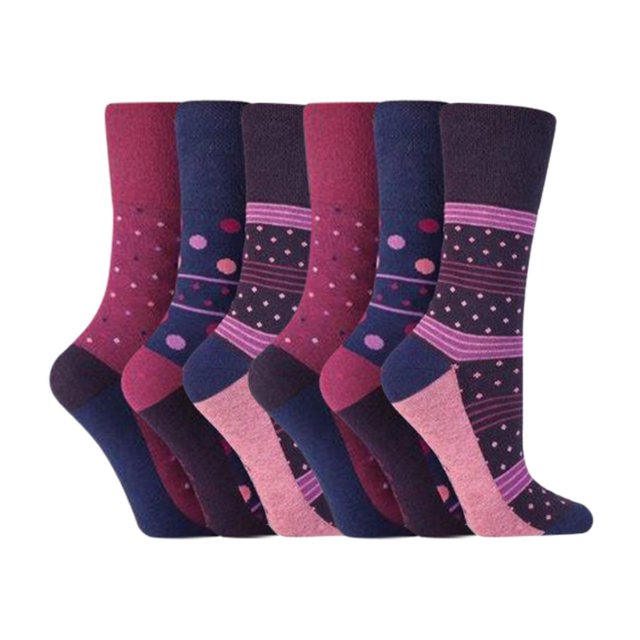 Gentle Grip - 6 Pairs Ladies Gentle Grip Non Elastic Crew Socks