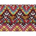 thumbnail image 5 of oneOone Tissu Velours Rouge Ikat Matériel de Robe Tissu Imprimé Tissu au Mètre 58 Pouces de Large, 5 of 5