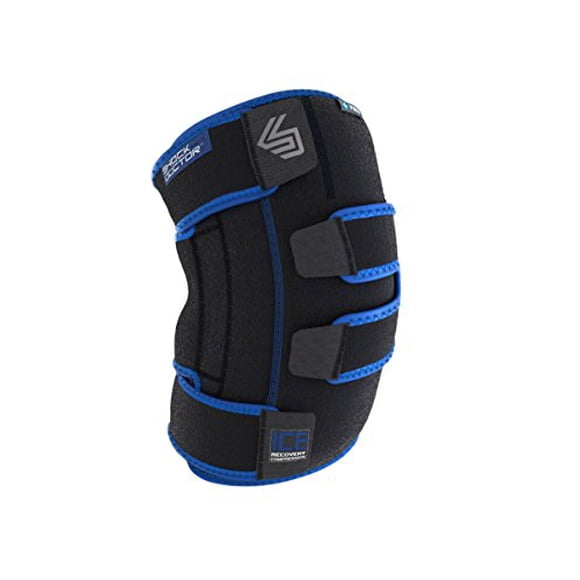 Shock Doctor ICE Pack Recovery Compression Knee Wrap Brace, Large/X-Large, Black