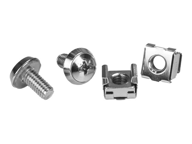 StarTech.com Vis de Rack - Lot de 20 - Outil d'Installation - Vis M6 12 mm - Écrous M6 - Vis de Montage pour Armoire et Écrous de Cage (CABSCRWM620) - Vis et Écrous de Rack - Argent (Lot de 20)