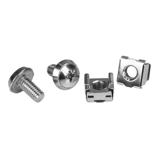 StarTech.com Vis de Rack - Lot de 20 - Outil d'Installation - Vis M6 12 mm - Écrous M6 - Vis de Montage pour Armoire et Écrous de Cage (CABSCRWM620) - Vis et Écrous de Rack - Argent (Lot de 20)