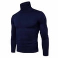 thumbnail image 1 of IROINNID Men's Turtleneck Long Sleeve Jumper Mid-Length Solid Color Knit Pullover Trim Base Sweater Blouse, 1 of 6