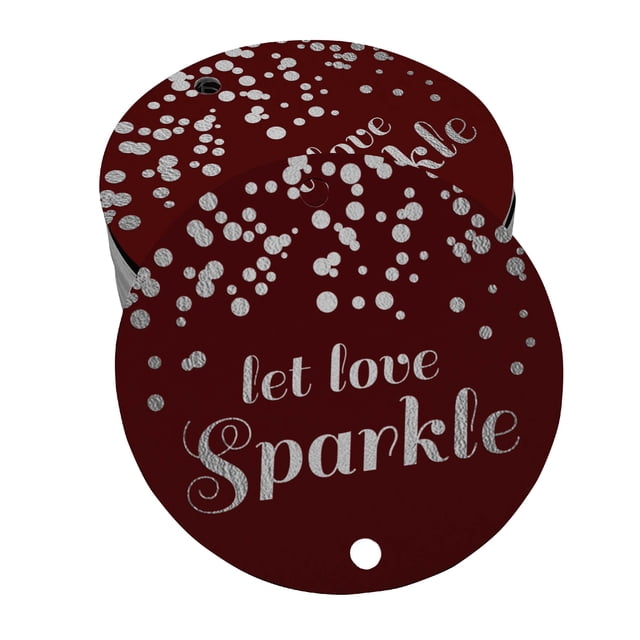 Inkdotpot Pack Of 100 Let Love Sparkle Wedding Favor Paper Tags Craft Real Silver Foil Hang Tags