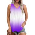 thumbnail image 2 of Plebaso Womens Tank Tops V Neck Gradient Lightweight Eyelet Shirts Flowy Loose Summer Sleeveless Blouses, 2 of 7