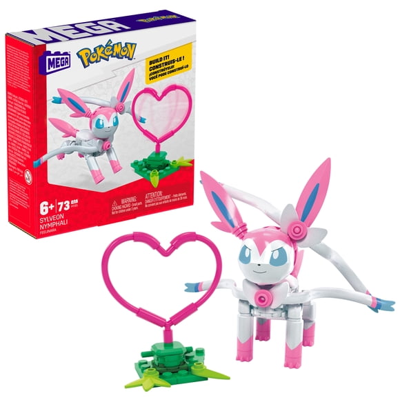 MEGA Pokémon Sylveon Building Toy Kits with Poseable Action Figure (73 Pieces) for Kids