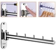 thumbnail image 4 of MVRLSH Clearance! Clothes Hanger Rack Swing Arm Folding Clothes Hanger Wall Mounted Saving Drying Rack Stainless 304 Laundry Room Hook Holder Foldable Hanging Hook Rod (Silver), 4 of 8