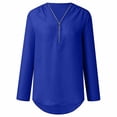thumbnail image 4 of Vendredi Fou TIMIFIS Chemises à Manches Longues d'Automne pour Femmes, Mode d'Été pour Femmes, Tunique Décontractée à Fermeture Éclair, Col en V, Blouse à Manches Roulables, Hauts, Blouses pour Femmes, 4 of 7