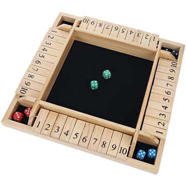 WE Games 4 Player Shut The Box(TM) Dice Game - Natural Wood - Travel Size