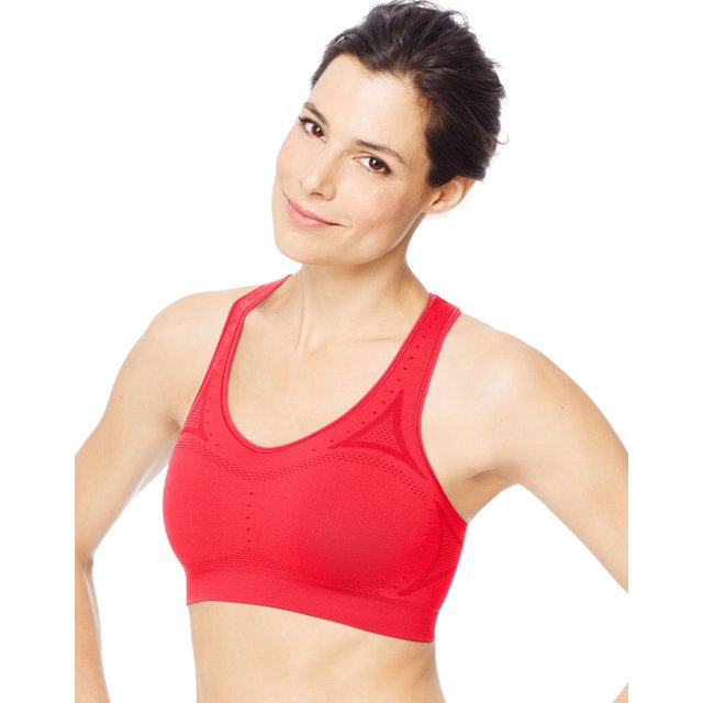 Hanes Womens Sport Seamless Racerback Sports Bra, XL, Razzle Pink