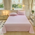 thumbnail image 2 of Wozhuo Solid Color Washed Cottons Bed Sheet And Pillowcase Set Plain Holiday Gift Duvet Sheet Three Piece Set Easter Home Decor, 2 of 7