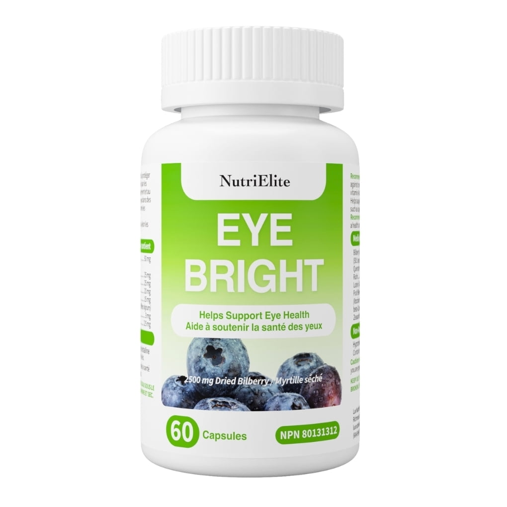 Nutri Elite Eye Bright | Antioxidant Eye Health Formula with Lutein, Zeaxanthin, Quercetin & Bilberry, 60 Capsules
