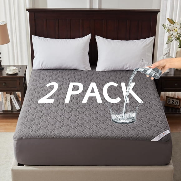Waterproof Mattress Protector Twin Size, Mattress Pad with Deep Pocket Fitted Up to 6"-18", Soft & Breathable Single Bed Mattress