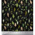 thumbnail image 1 of Soimoi Black Rayon Fabric Flower Leaves Print Sewing Fabric Yard 42 Inch Wide, 1 of 3