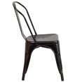 thumbnail image 3 of Black-Antique Gold Metal Indoor-Outdoor Stackable Chair, 3 of 9