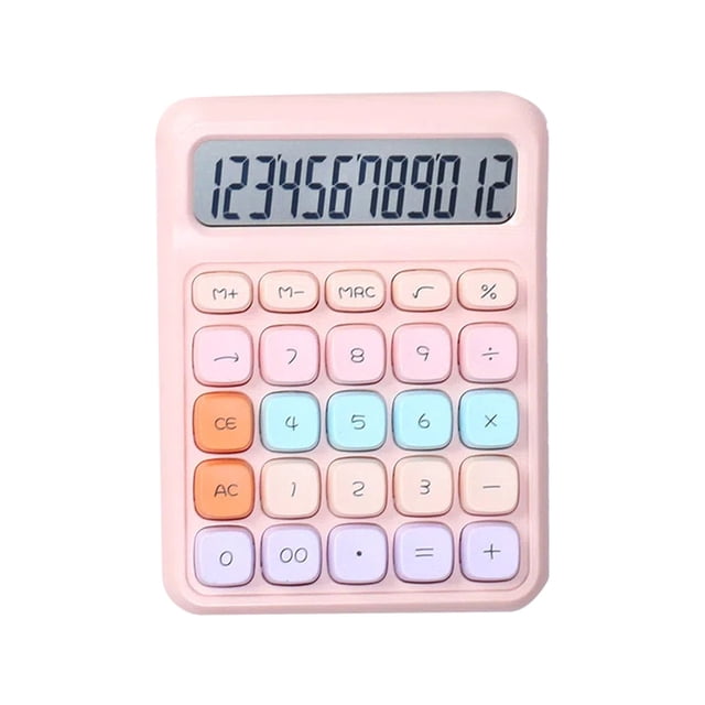 Vwrxbz Calculator Mechanical Key 12-Digit Scientific Computer, Portable with Dual Power for Office School Use