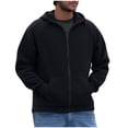 thumbnail image 1 of Fleece Jacket Mens Versatile Long Sleeve Hooded Zipper Fleece Sweatshirt Jacket Hooded Sweatshirt Men, 1 of 9