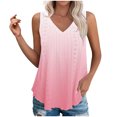 thumbnail image 1 of Plebaso Womens Tank Tops V Neck Gradient Lightweight Eyelet Shirts Flowy Loose Summer Sleeveless Blouses, 1 of 7