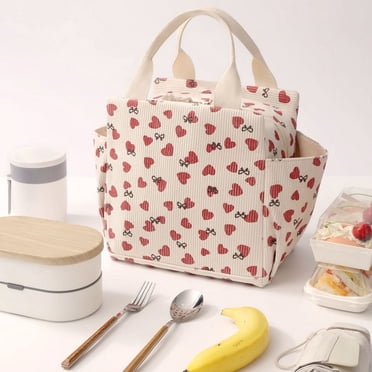 EGNMCR Kitchen Gadgets, Lunch Bag For Women Men Cute Corduroy Lunch Tote Bags Reusable Insulated Lunch Box Large Capacity Reusable Insulated Cooler For Work Picnic Or Travel Cotton kits