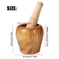 thumbnail image 3 of Solid Wood Mortar & Pestle Set for Grinding Spices & Herbs, 3 of 9