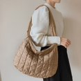 thumbnail image 3 of LinYooLi Quilted Soft Nylon Shoulder Bag Designer Women Padded Handbag Big Totes Hit Winter Fashion Large Capacity Crossbody Bag, 3 of 6