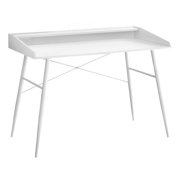 Monarch Specialties Bureau d'ordinateur, Bureau à la maison, Ordinateur portable, Étagères de rangement, 48"l, Travail, Métal, Stratifié, Blanc, Contemporain, Moderne