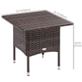 thumbnail image 3 of Outsunny Rattan End Table W/ Full Woven Top Outdoor Coffee Table, Brown, 3 of 9