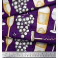 thumbnail image 2 of Soimoi polyester Crepe Fabric Grapes,Wine Glass & Bottle Decor Fabric Printed Yard 42 Inch Wide, 2 of 3