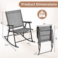 thumbnail image 3 of Gymax 4pcs Patio Folding Rocking Chair Heavy-Duty Metal Frame Rockers Outdoor Gray, 3 of 4
