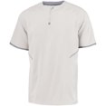 thumbnail image 1 of Pull à Manches Courtes pour Adultes&44; Blanc & Furtif - Large, 1 of 1