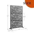 thumbnail image 4 of 72" H x 47" W Freestanding Metal Privacy Screen - Rustproof Weather-Resistant, 0.39" Gap Decorative Fence for Patio & Garden, 4 of 7