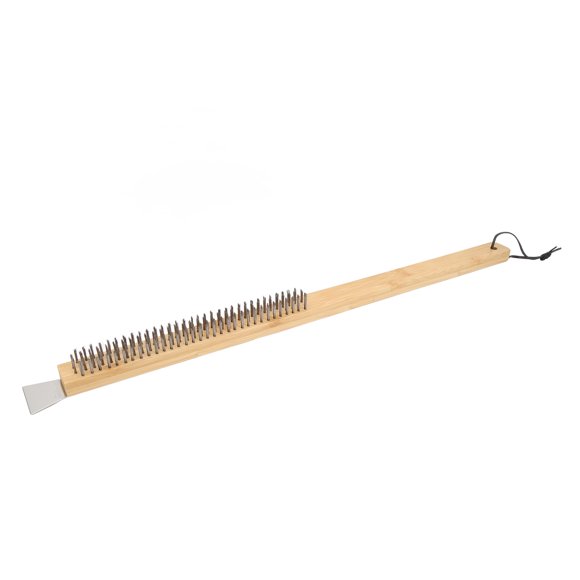 Brosse pour Gril BBQ, Brosse pour Four à Pizza Facile à Nettoyer avec Manche en Bambou et Grattoir pour Boulangerie
