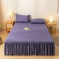 thumbnail image 1 of TACILIP Bed Sheets, Solid Color Bed Skirt Concise Washed Cottons Edge Bedspread Skirt Bed Hats Bed Sheet Dirtproof Nonslip Protective Cover Cover, Mom Gifts, 1 of 6