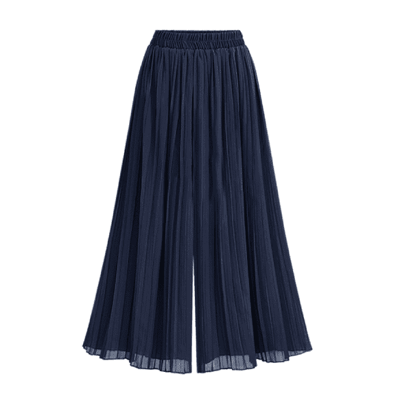 Plebaso Pantalon Capri à Jambe Grand pour Femme Taille Élastique Plissé Fluide Palazzo Capris Habillé Pantalon d'Été