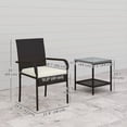 thumbnail image 3 of Outsunny 3 Piece Patio Furniture Set, PE Rattan Table w/ Stackable Chairs, 3 of 9