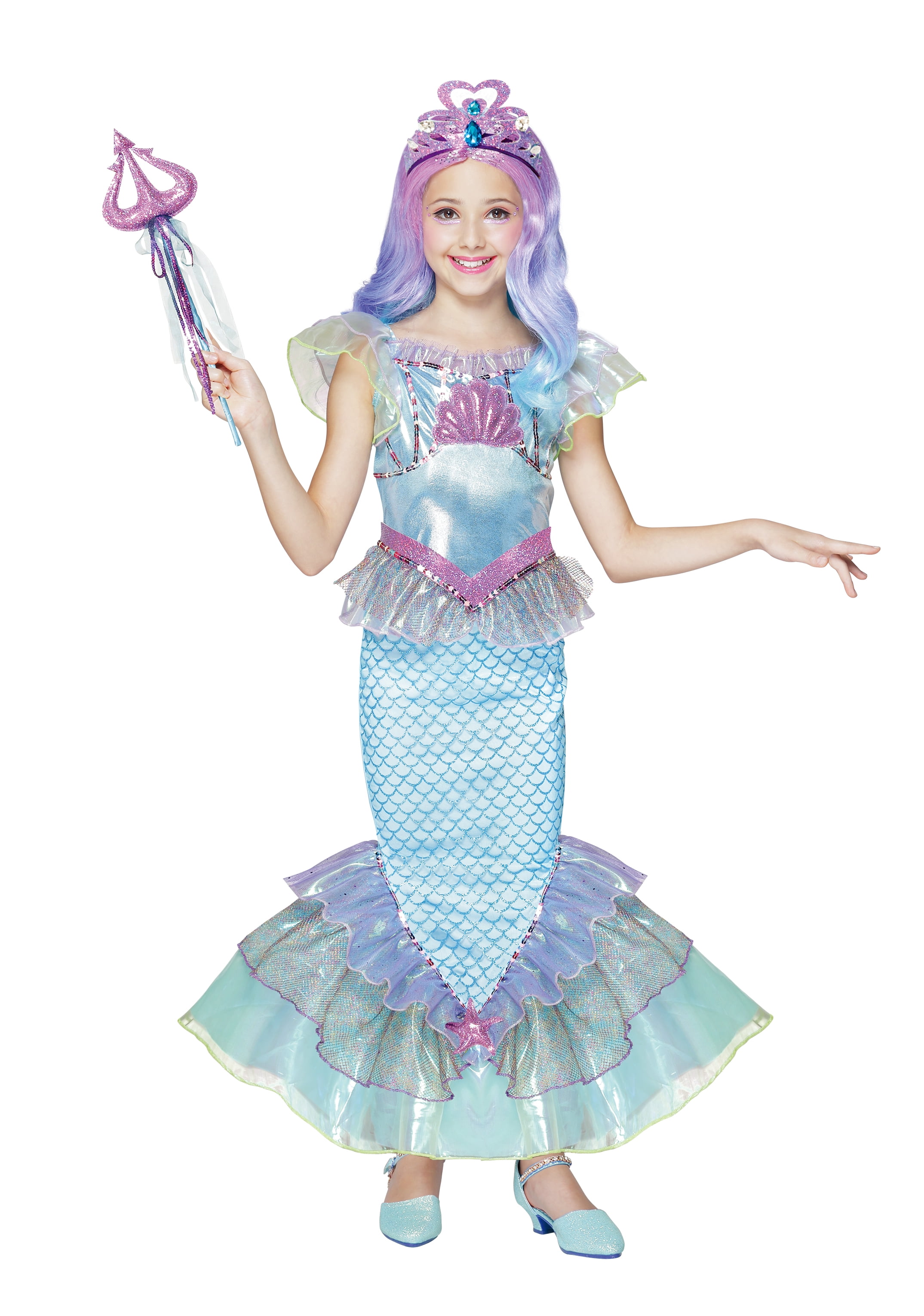 Partyholic costume de sirène étincelante de la mer pour filles, petite taille