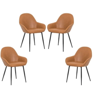 Fauteuil Ani, noir, rembourré, ensemble de 4