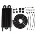 thumbnail image 1 of Oil Radiator, Cool Automatic Transmission Oil Transmission Radiator Car Modified Accessory Universal  For Oil Cooler Replacement 4 Row Black, 1 of 8