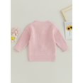 thumbnail image 4 of SUNSIOM Chandail d'Automne pour Fille, Manches Longues, Col Rond, Motif Brodé de Lettres et de Fleurs, Tricot, 4 of 8
