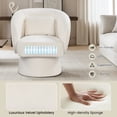 thumbnail image 4 of Gymax Fauteuil d'Appoint Pivotant avec Dossier Courbé, Coussin Lombaire Amovible, Fonction de Rotation à 360 Degrés, 4 of 9