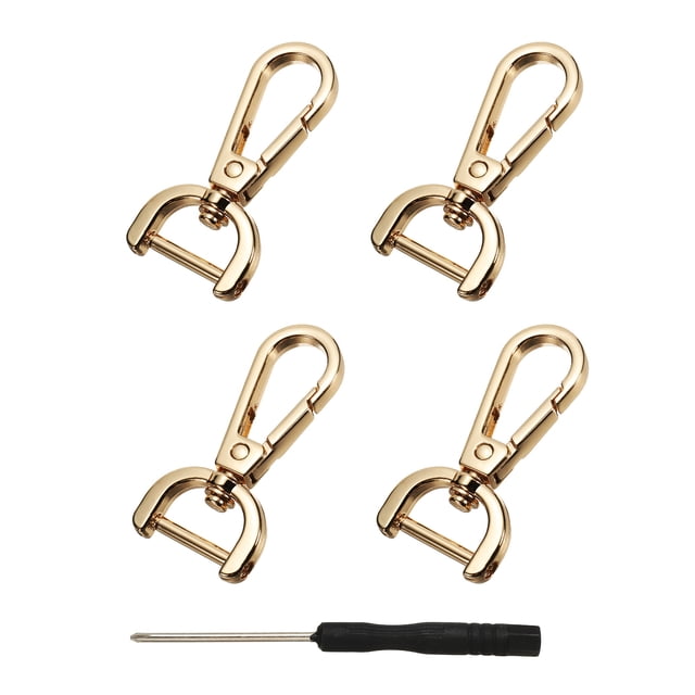 Uxcell Swivel Clasps Hook, ID Detachable Snap Hook with Screwdriver Light Gold 5/8 Inch