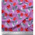thumbnail image 1 of Soimoi Polyester Crepe Fabric Spruce Leaves & Lily Floral Fabric Prints by Yard 52 Inch Wide, 1 of 3