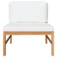 thumbnail image 2 of vidaXL Middle Sofa with Cream Cushions Solid Teak Wood, 2 of 5